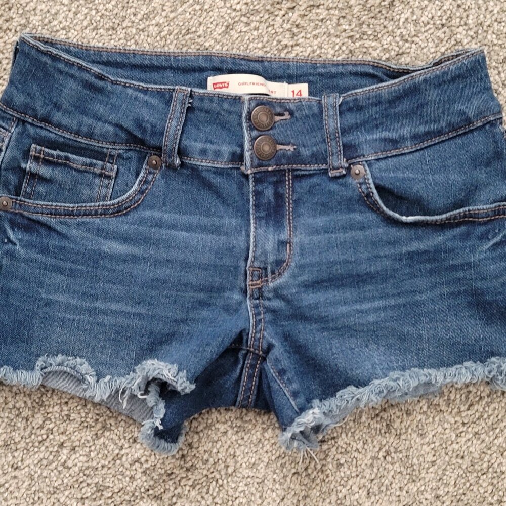 Levi's Girls Blue Jean Shorts  Size 14  - Adjustable waist
